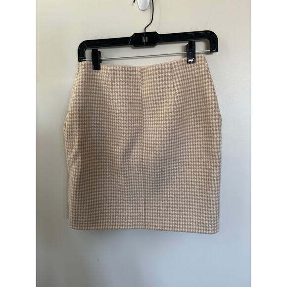 NWOT Women’s Theory Houndstooth Mini
Wool/Cashmere Pencil Skirt in Tan SZ 0 - Picture 3 of 7